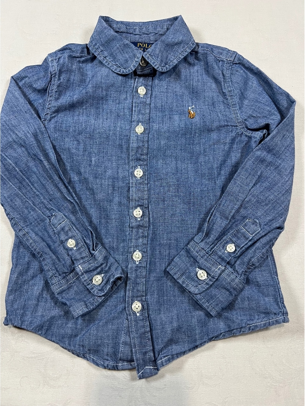 Ralph Lauren Polo Boys Denim Button Down Long Sleeve Shirt Size 5